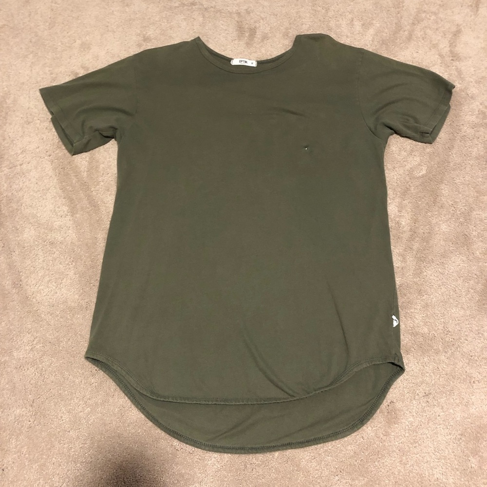 Olive Elongated Tee